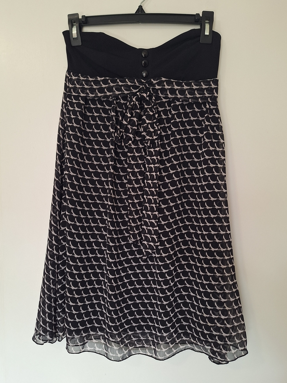 Candie's Black and White Strapless Patterned Tunic Dress Top